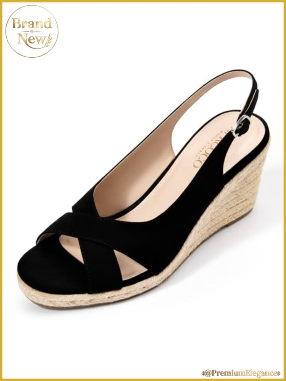 Women's Espadrille Wedge Sandals Platform Open Toe Slingback Suede